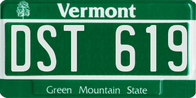 VT license plate DST619