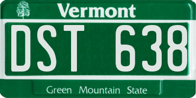 VT license plate DST638