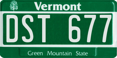 VT license plate DST677