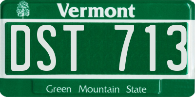 VT license plate DST713
