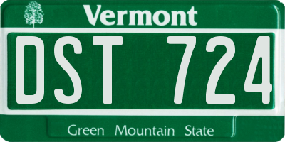 VT license plate DST724