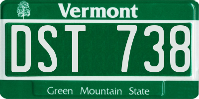 VT license plate DST738