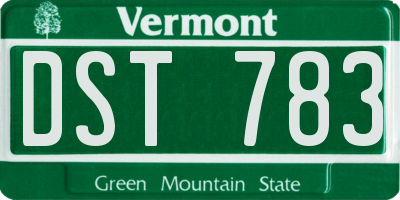 VT license plate DST783