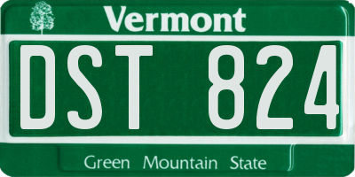 VT license plate DST824