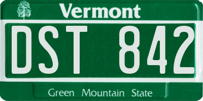 VT license plate DST842