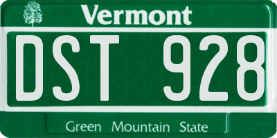 VT license plate DST928