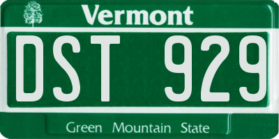 VT license plate DST929