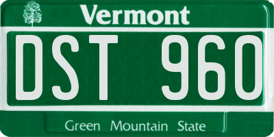 VT license plate DST960
