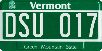 VT license plate DSU017