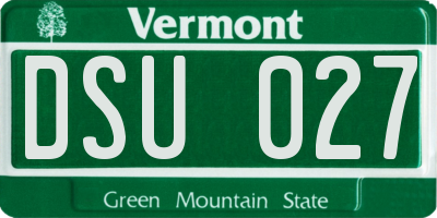 VT license plate DSU027