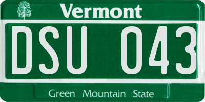 VT license plate DSU043