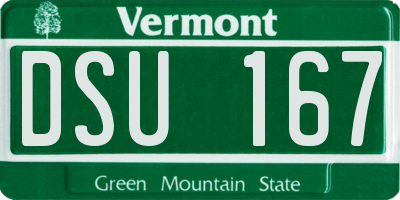 VT license plate DSU167
