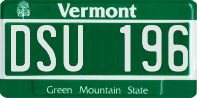 VT license plate DSU196