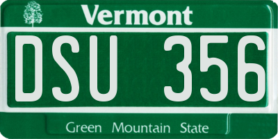 VT license plate DSU356