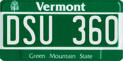 VT license plate DSU360