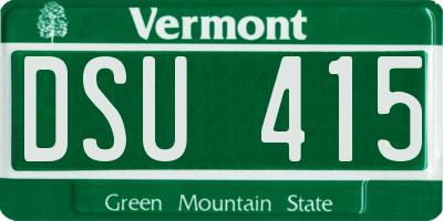 VT license plate DSU415