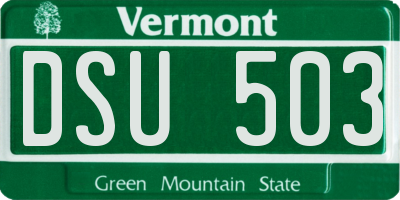 VT license plate DSU503