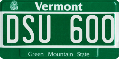 VT license plate DSU600