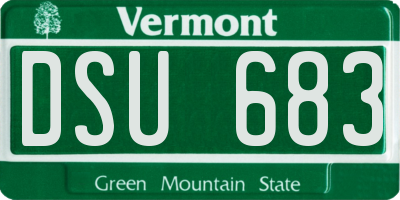 VT license plate DSU683