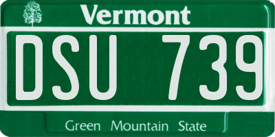 VT license plate DSU739