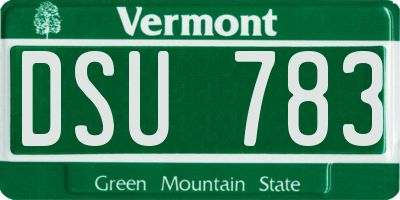 VT license plate DSU783