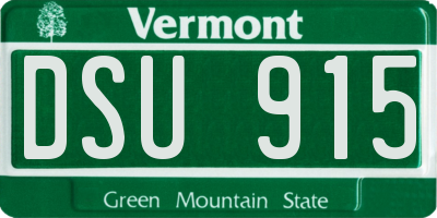 VT license plate DSU915