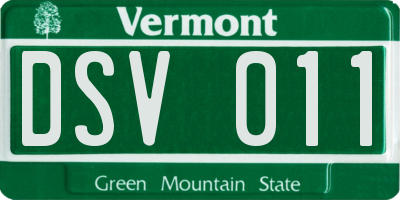 VT license plate DSV011