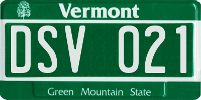 VT license plate DSV021