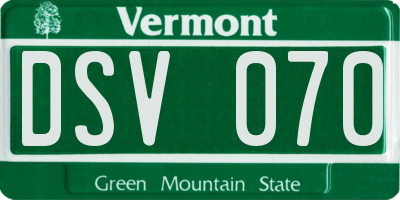 VT license plate DSV070