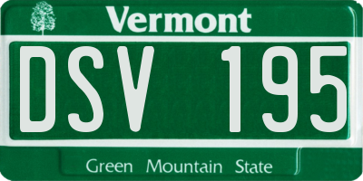 VT license plate DSV195