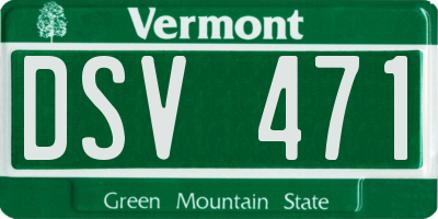 VT license plate DSV471