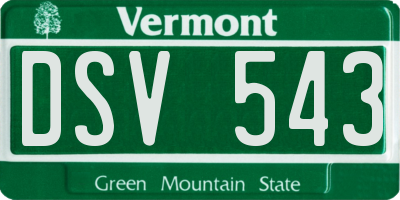 VT license plate DSV543
