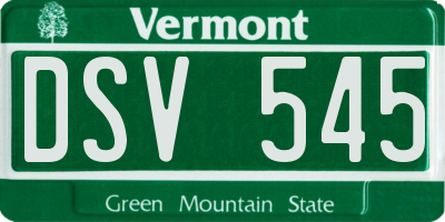 VT license plate DSV545