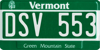 VT license plate DSV553