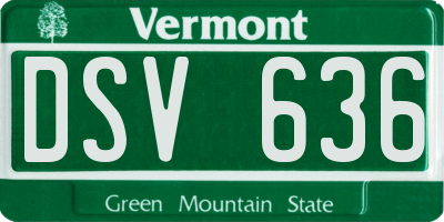 VT license plate DSV636