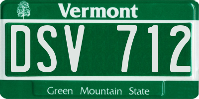 VT license plate DSV712