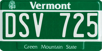 VT license plate DSV725