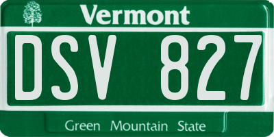 VT license plate DSV827