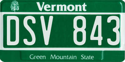 VT license plate DSV843