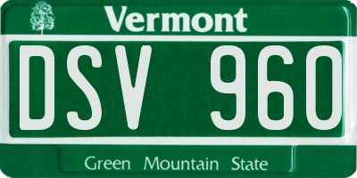 VT license plate DSV960