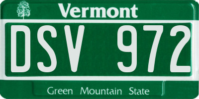 VT license plate DSV972