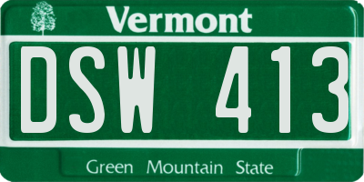 VT license plate DSW413
