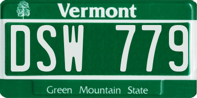 VT license plate DSW779