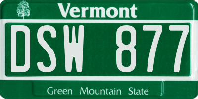 VT license plate DSW877