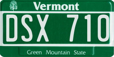 VT license plate DSX710