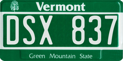 VT license plate DSX837