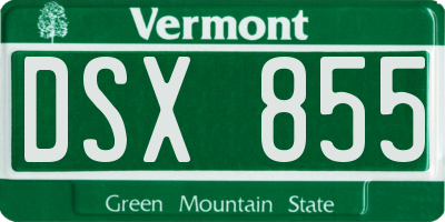 VT license plate DSX855