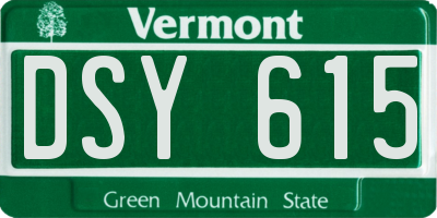VT license plate DSY615