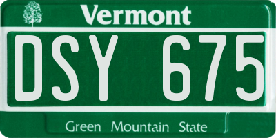 VT license plate DSY675