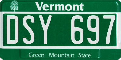 VT license plate DSY697